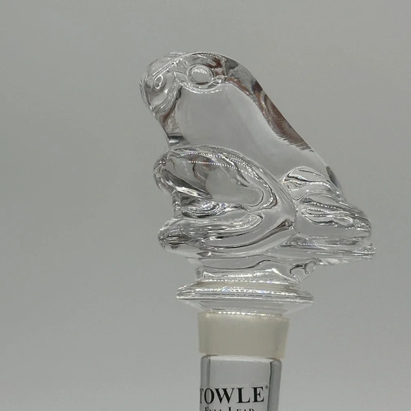 Towle 24% Lead Austrian Crystal Wine Bottle Stopper Made In Austria Frog - Picture 1 of 5
